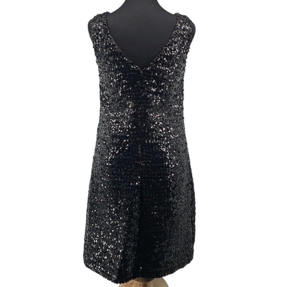 Marchesa Notte LBD Little Black Dress Sequins Mini Dress Party Standout Sz 2 - Picture 3 of 16